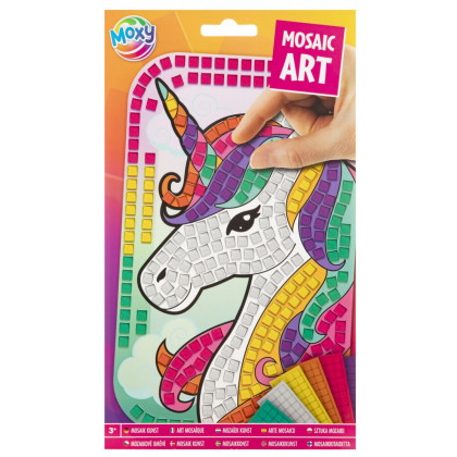 Kreatívny set mozaika podľa farieb metalická A5 Jednorožec