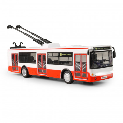 Trolejbus ktorý hlási zastávky česky 28 cm