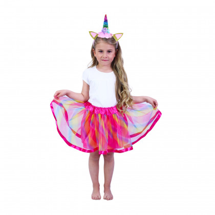Detský kostým tutu sukne s čelenkou jednorožec