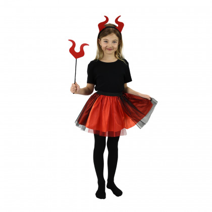 Detský kostým čertice tutu sukne s doplnkami