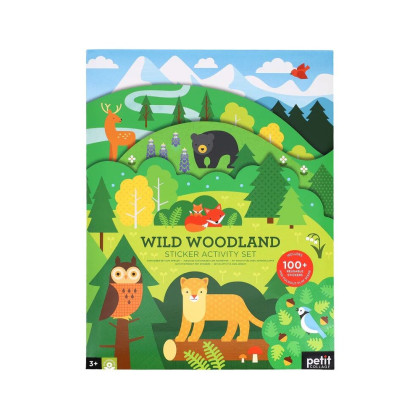Petit Collage Znovupoužiteľné samolepky so scénou Divoký les