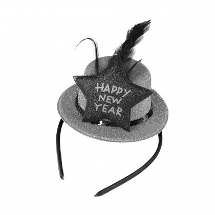 Čelenka s mini klobúčikom Happy New Year