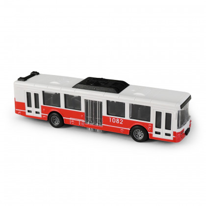 Autobus MHD červený 16 cm