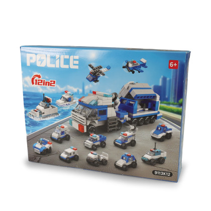 Stavebnica polícia 12 autíček