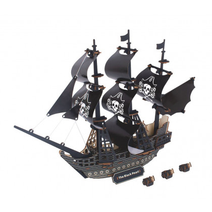 Woodcraft Drevené 3D puzzle Pirátska loď Čierna perla
