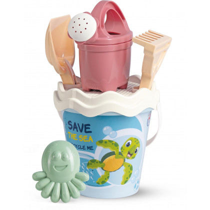 Androni RECYKLÁCIA PASTEL Sada na piesok oceán s kanvičkou - stredná