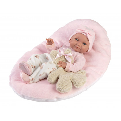 Llorens 73808 NEW BORN HOLČIČKA - realistická bábika bábätko s celovinylovým telom - 40 cm