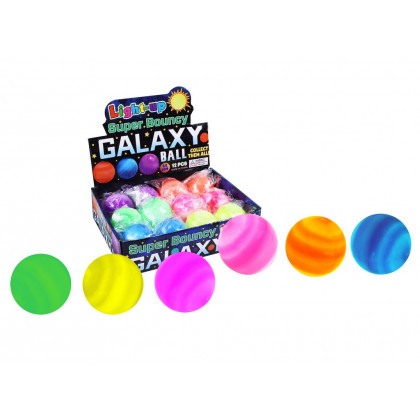 Skákacia loptička galaxy so svetlom 5.5 cm