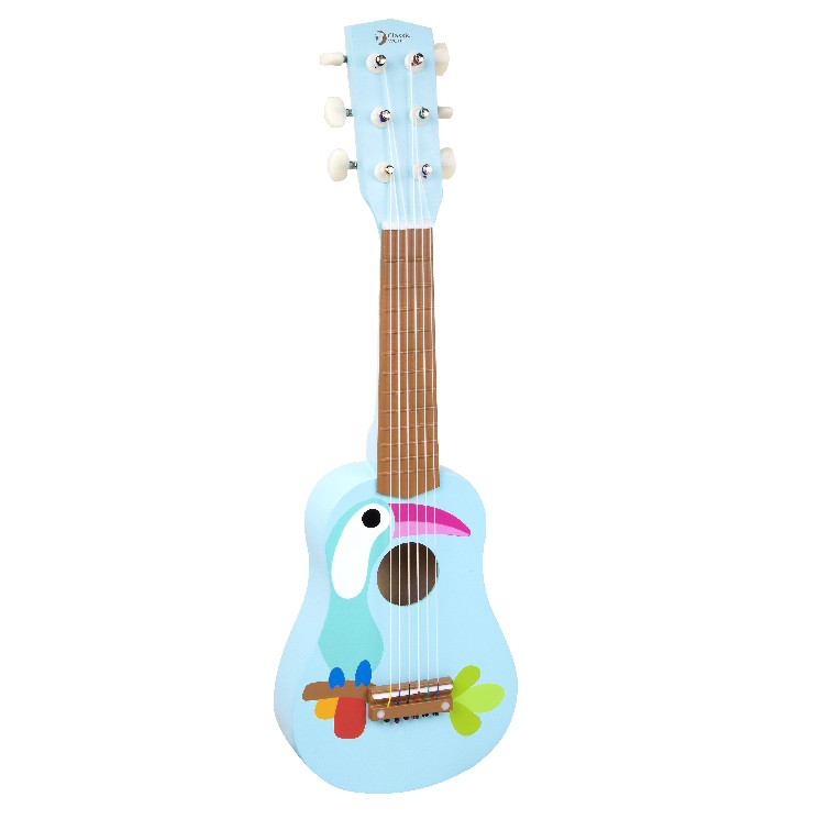 Detská drevená gitara 6 strún - modrá