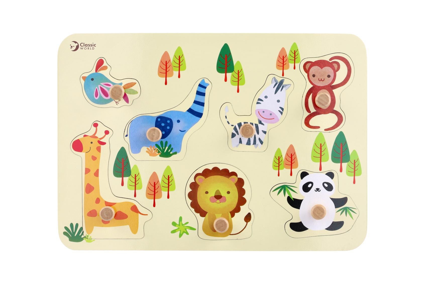 Drevená vkladačka dosková ZOO vo fólii