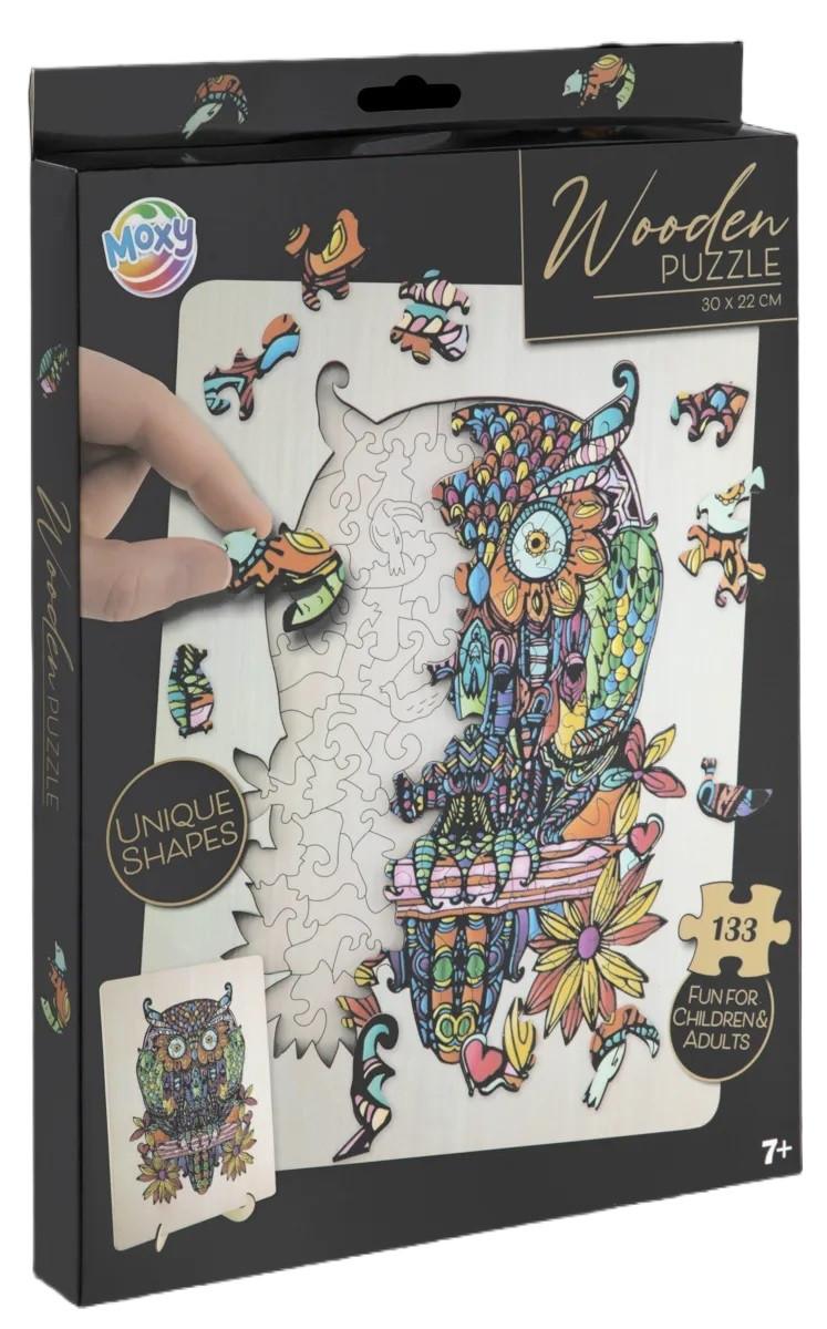 Drevené puzzle sova 133 dielikov