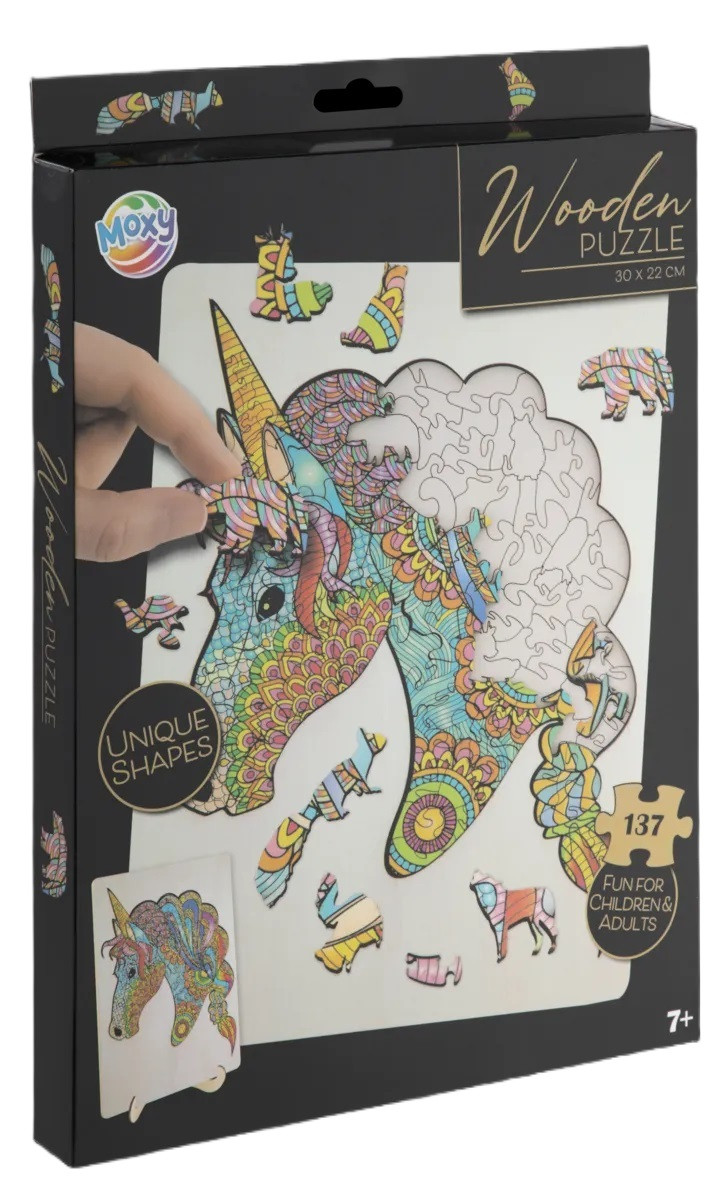 Drevené puzzle jednorožec 137 dielikov