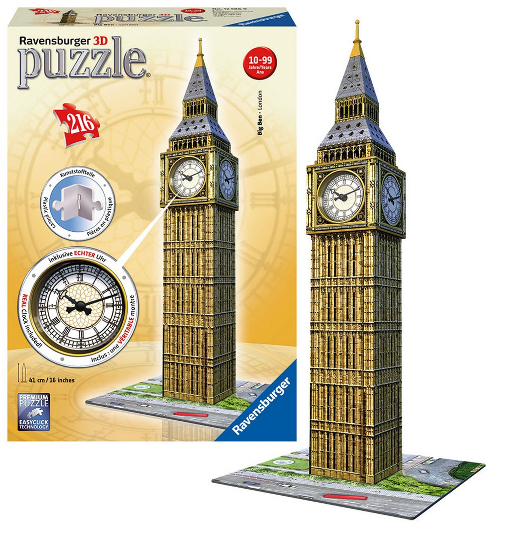 3D PUZZLE Big Ben s hodinami, 216 dielikov