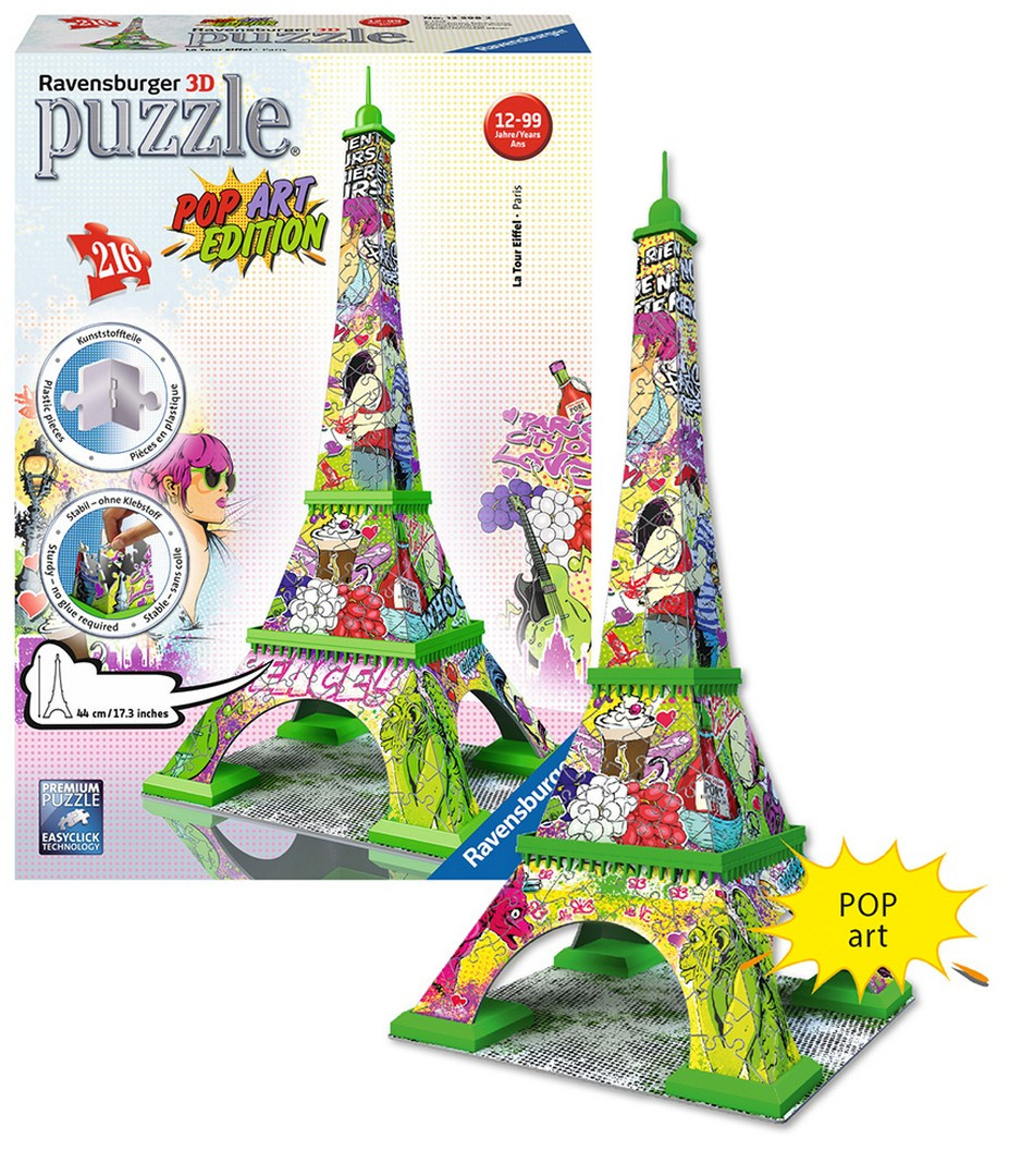 3D PUZZLE Eiffelova veža POP ART, 216 dielikov