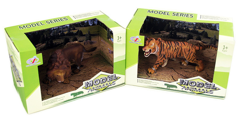 zvieratá divoká lev / tiger v krabici