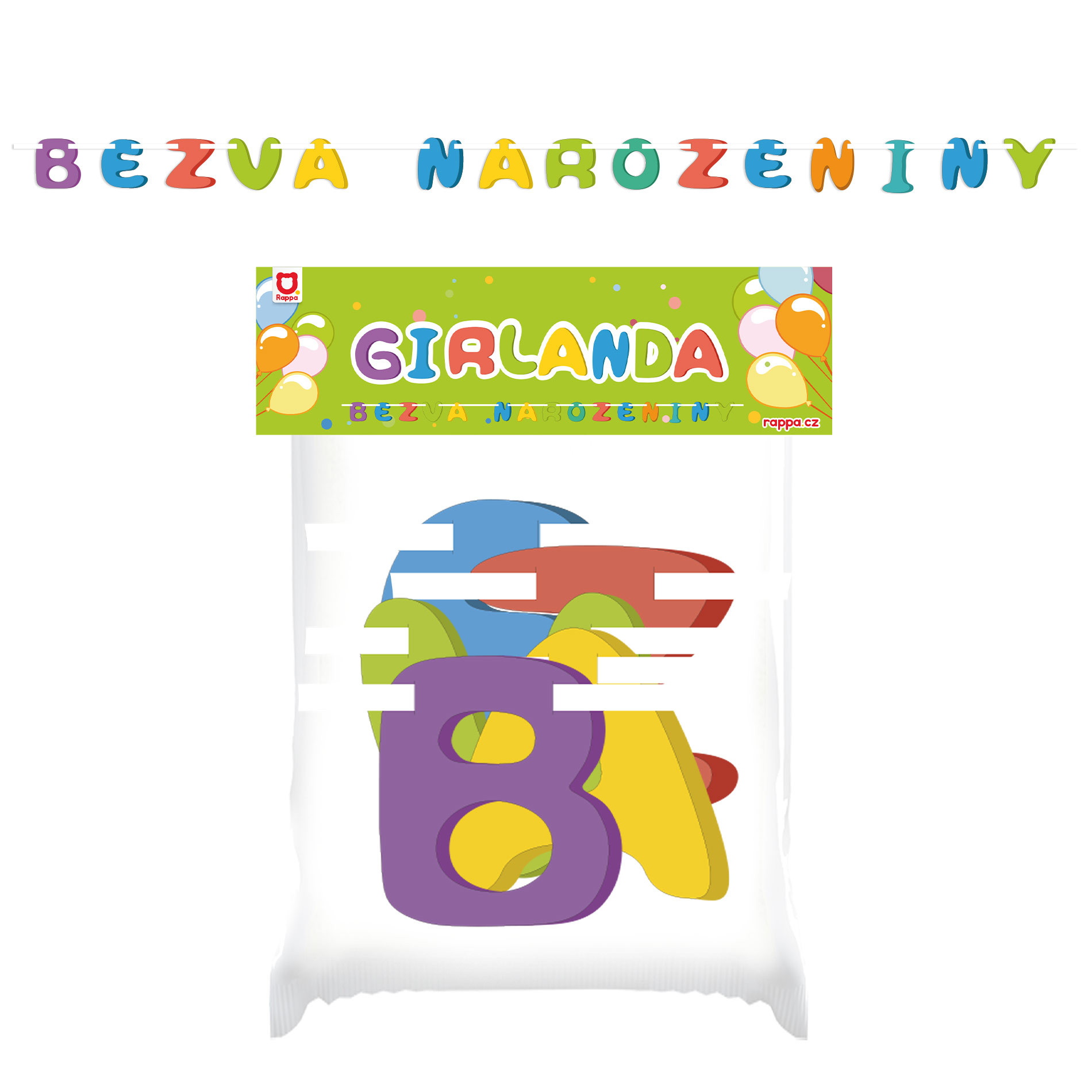 Girlanda papierová BEZVA NAROZENINY