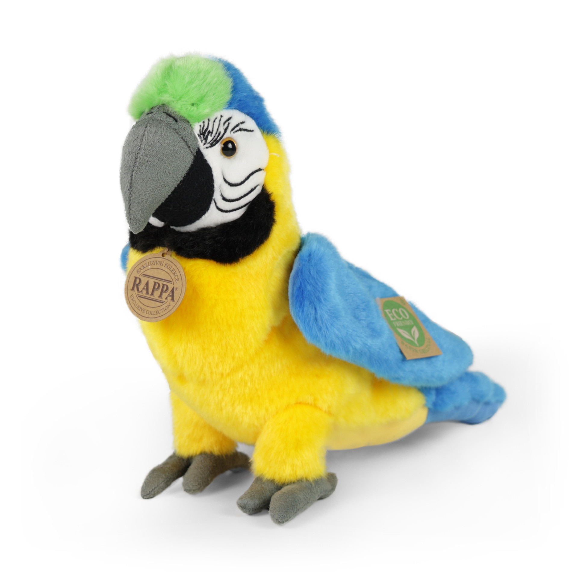 Plyšový papagáj modro žltý Ara ararauna 24 cm ECO-FRIENDLY