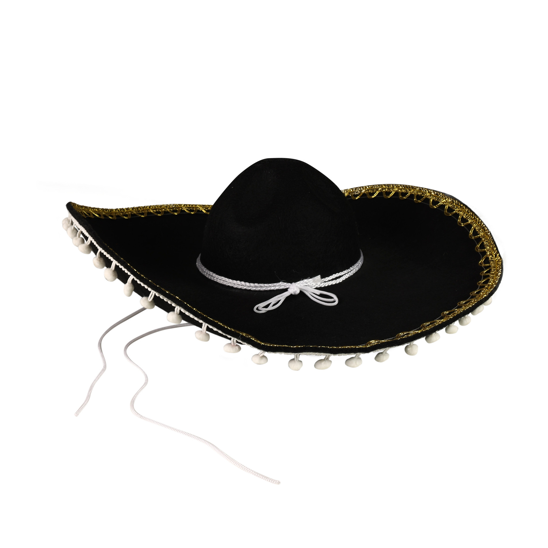 Klobúk mexické sombréro čierne pre dospelých
