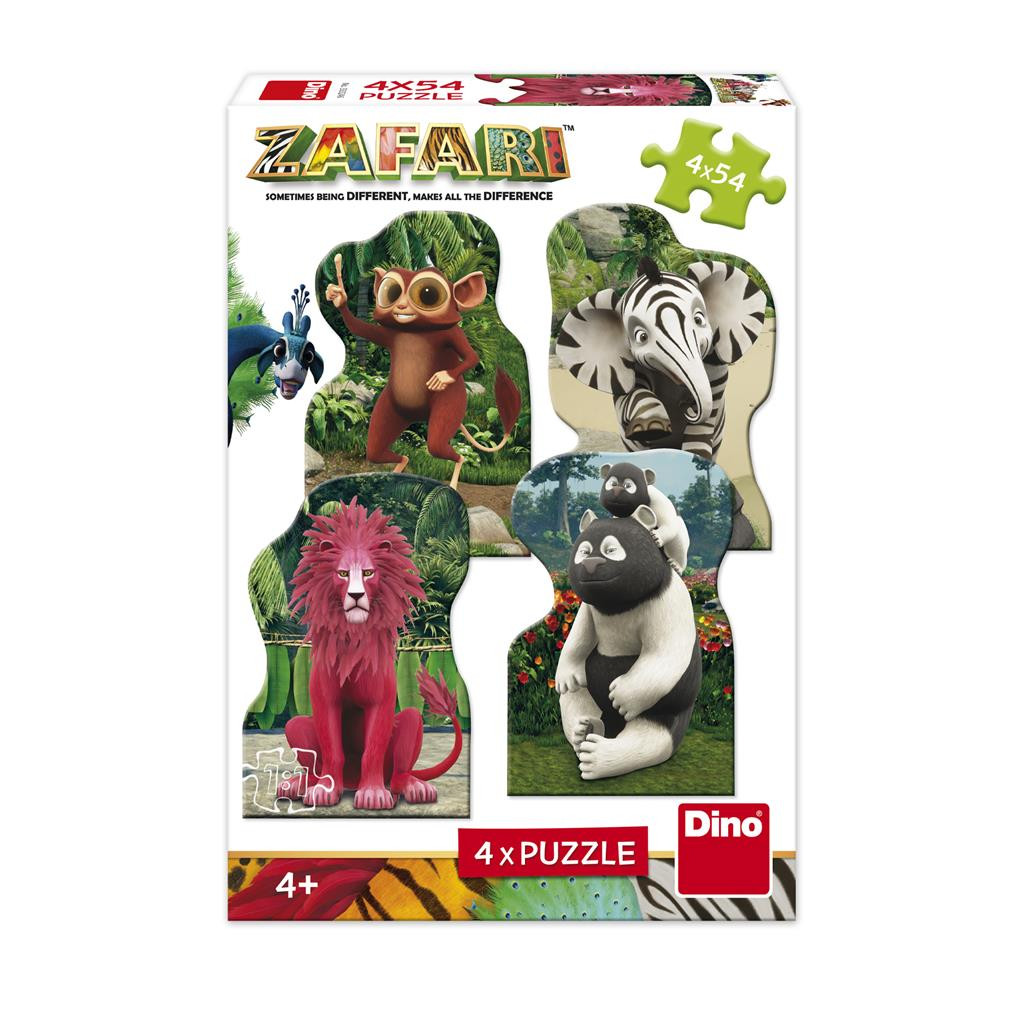 Puzzle 4x54 dielikov Zafari - Zoomba a kamaráti