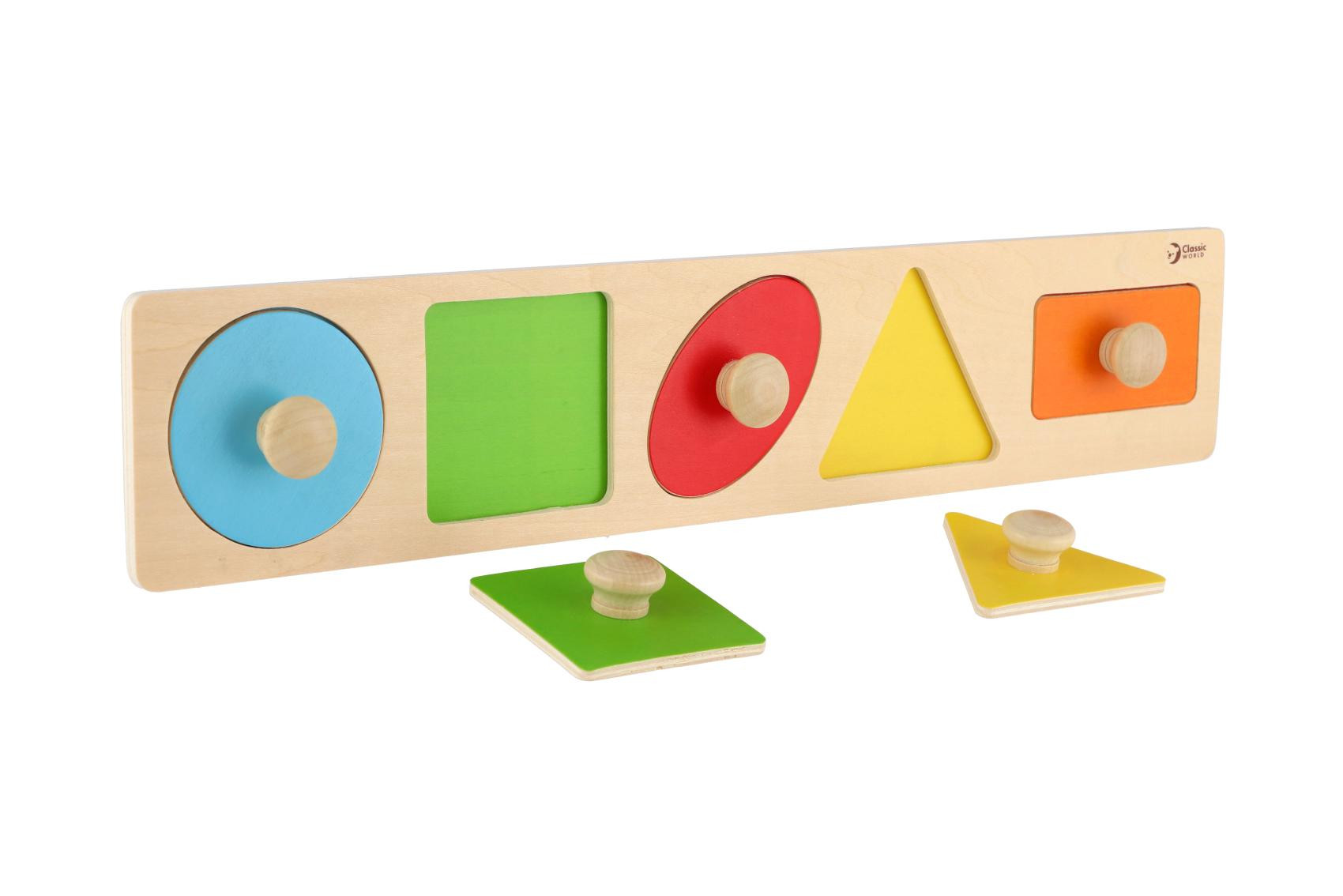 Drevená vkladačka 5 ks geometrické tvary pre najmenších