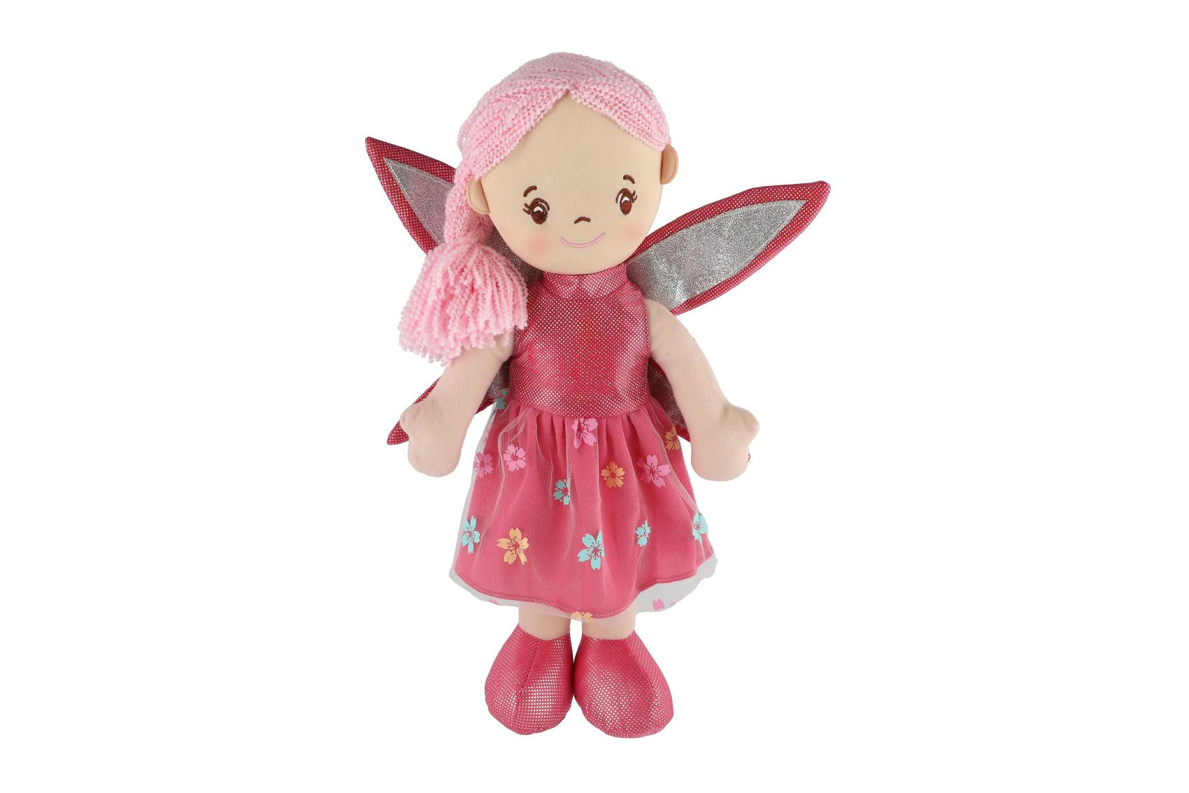 Bábika handrová víla Pivonka 40 cm na karte v sáčku