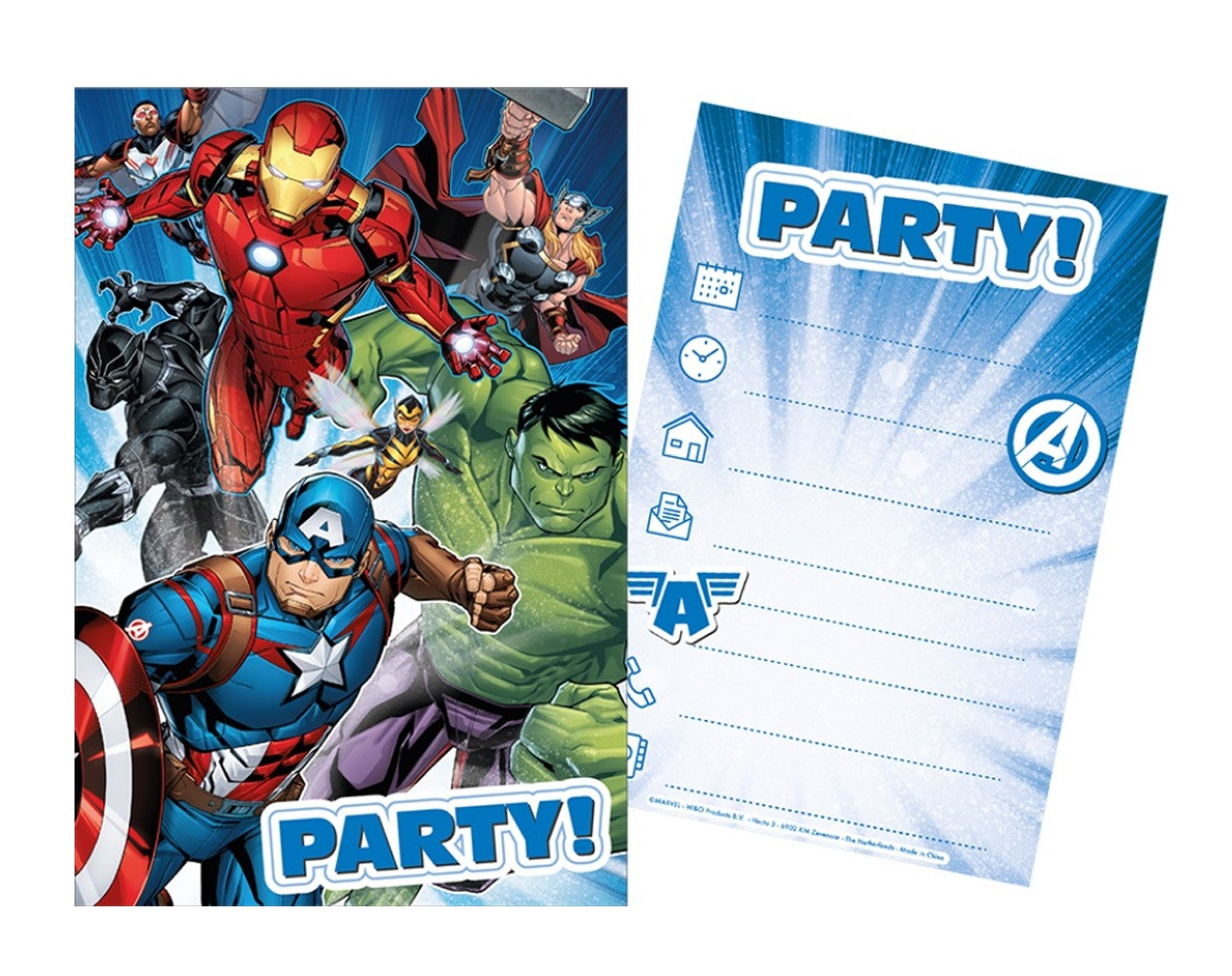 Sada párty 5 pozvánok + 5 obálok Avengers