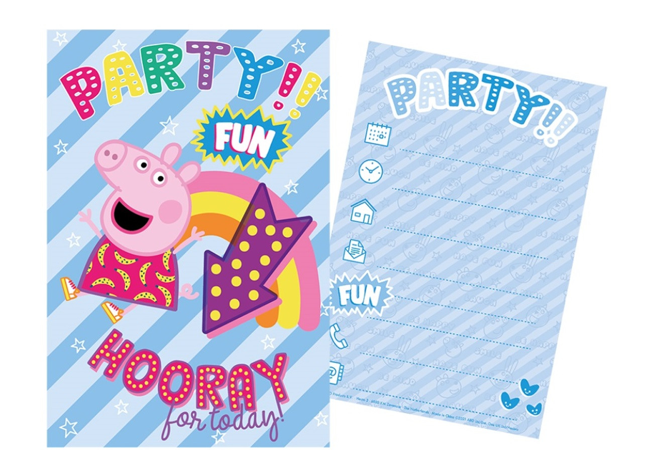 Sada párty 5 pozvánok + 5 obálok Peppa Pig