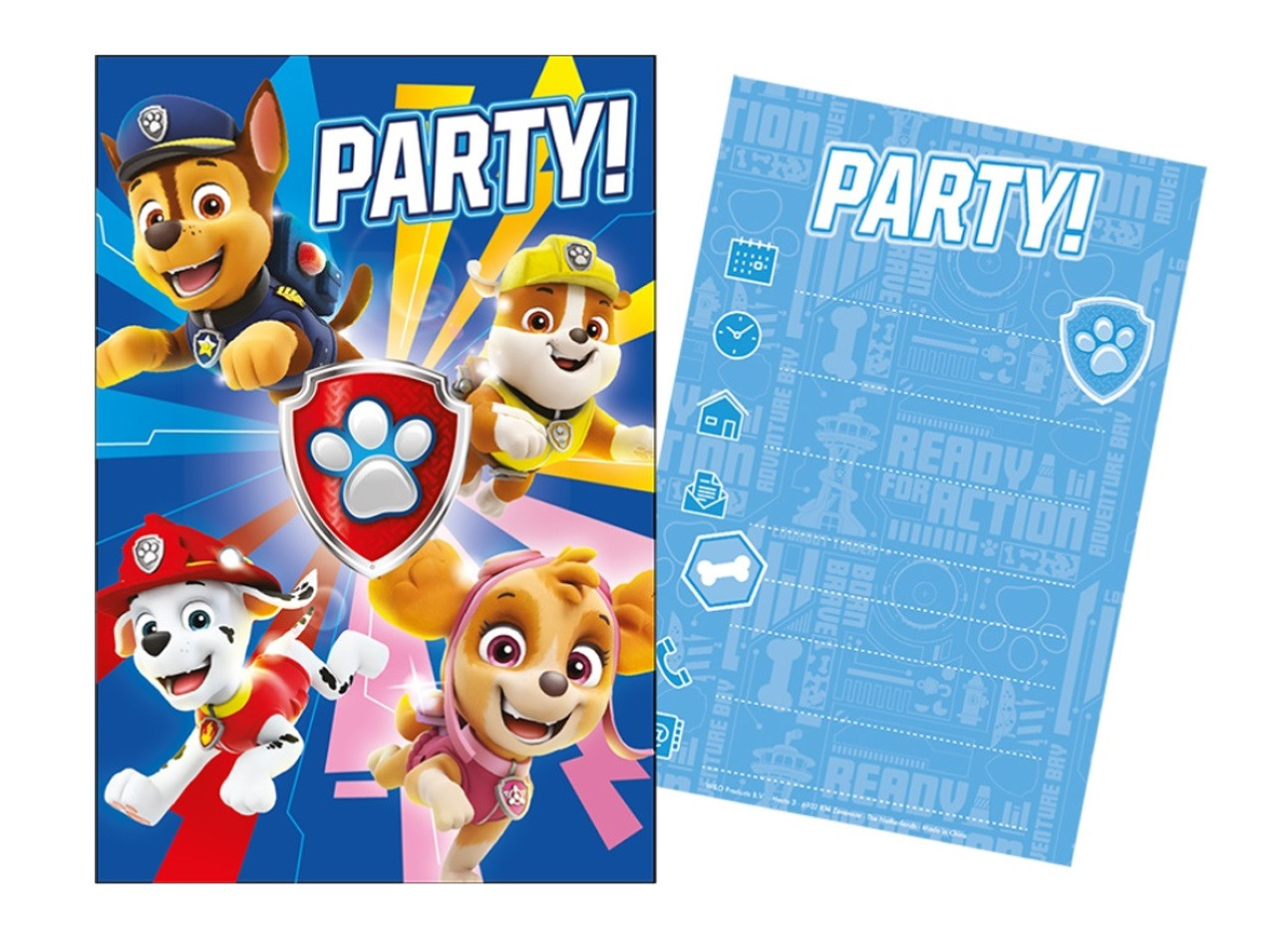 Sada párty 5 pozvánok + 5 obálok Paw Patrol