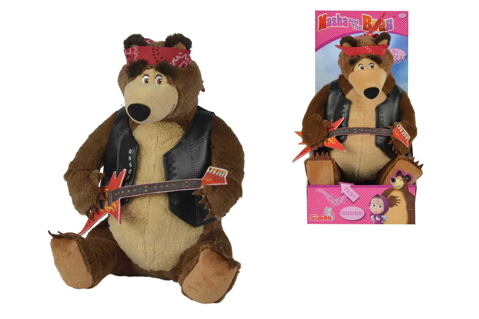 Máša a Medveď Míša rocker hrajúci, 30 cm