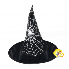 Detský klobúk s pavučinou biely dekor