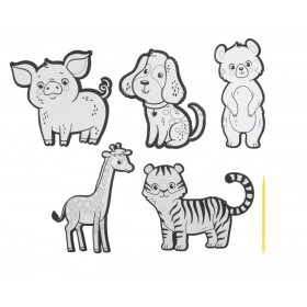 Kreatívny set vyškrabávacej samolepky 5 ks + vyškrabávacie pero