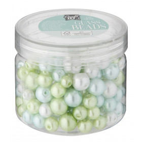 Sada sklenených korálikov 4 odtiene zelenej 130 gramov