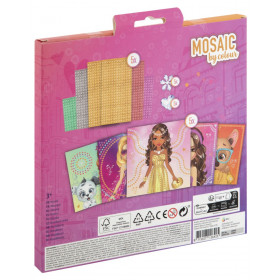 Kreatívny set mozaika podľa farieb 5 listov predlôh + 1400 samolepiek 21x21 cm