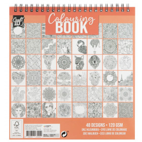 Kniha omaľovánok 21x20 cm 120 g/m2 24 listov/48 designov