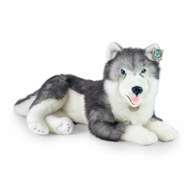 Veľký plyšový pes husky ležiaci 60 cm ECO-FRIENDLY