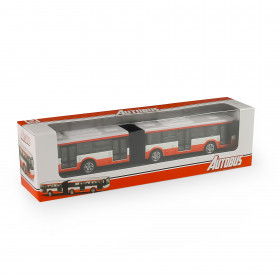 Kovový kĺbový autobus červený 18 cm