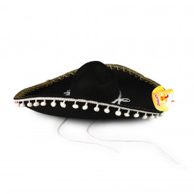 Klobúk mexické sombréro čierne pre dospelých