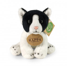 Plyšová mačka čierno-biela sediaca 14 cm ECO-FRIENDLY