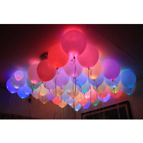 Balónik LED svietiaci 5 ks mix farieb 30 cm