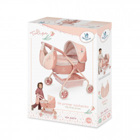 DeCuevas 86074 Môj prvý kočík pre bábiky s taškou Tulipe 2025 - 56 cm