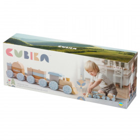 CUBIKA Pastel 15900 Dúhový vláčik s dvoma vagónmi