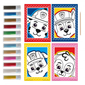Kreatívny set pieskové maľovanie Paw Patrol 4 obrazy + 12 pieskov