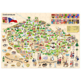 Puzzle - Mapa Českej republiky 160 ks