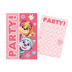Sada párty 5 pozvánok + 5 obálok Paw Patrol ružová