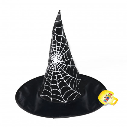 Detský klobúk s pavučinou biely dekor