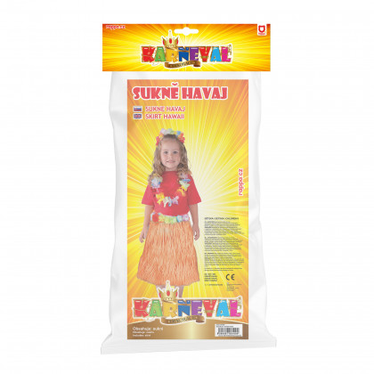 Sukňa Havaj detská oranžová 45 cm