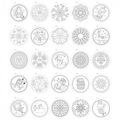 Kniha omaľovánok Mandala I. 25 listov 15x15 cm