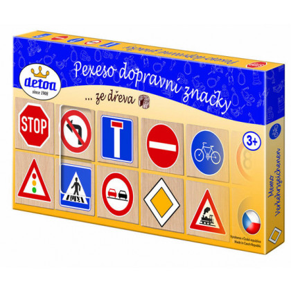 Drevené pexeso Dopravné značky