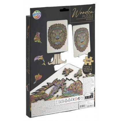 Drevené puzzle lev 140 dielikov