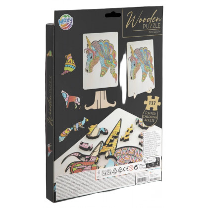 Drevené puzzle jednorožec 137 dielikov